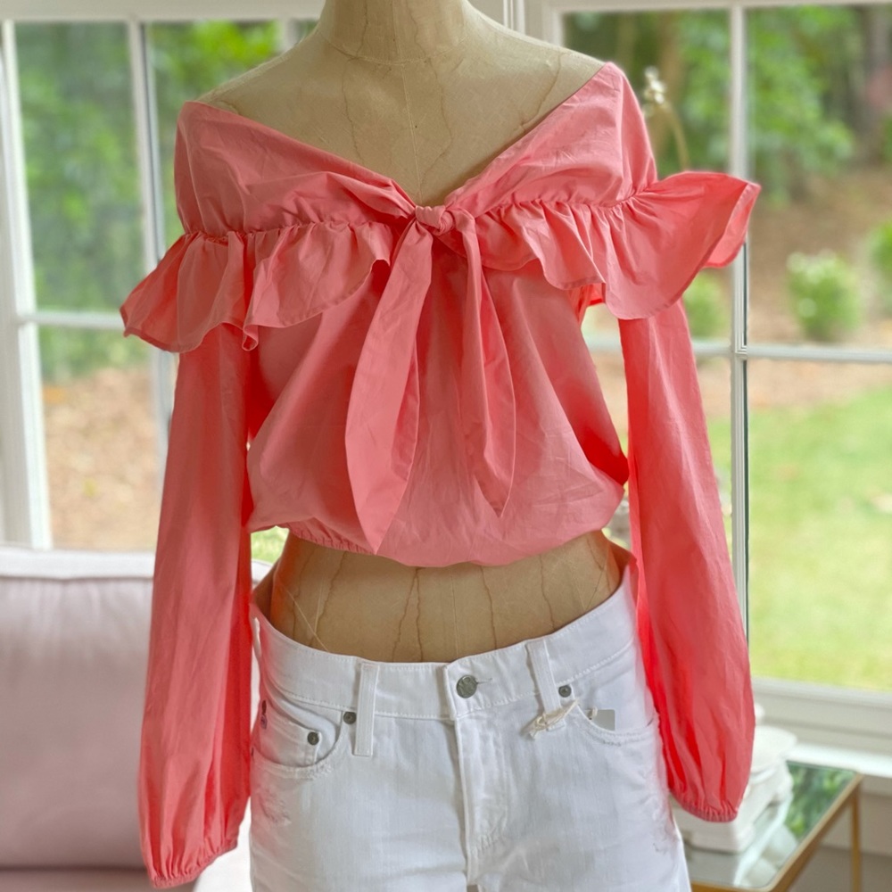 NWT Lovers + Friends Coral Crop Top